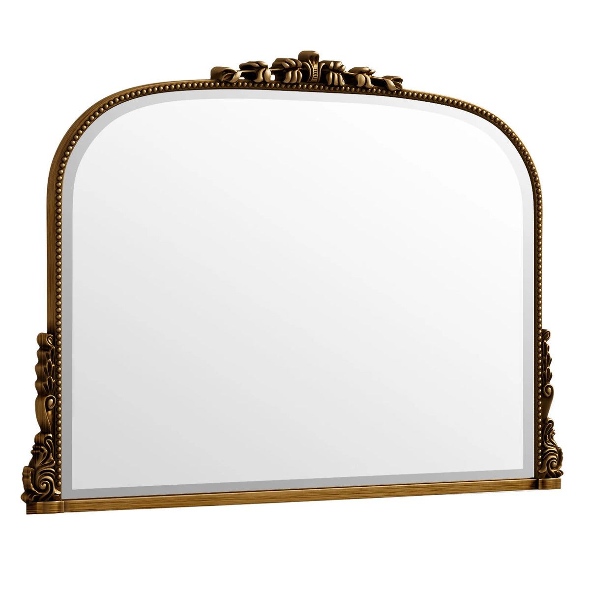 miroir salle bain bois naturel vintage classique motifs dorés vis fixations chambre