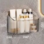 organiseur mural transparent multifonctionnel moderne brosse dents bouteilles cosmétiques serviettes minimaliste adhésif rangement sdb