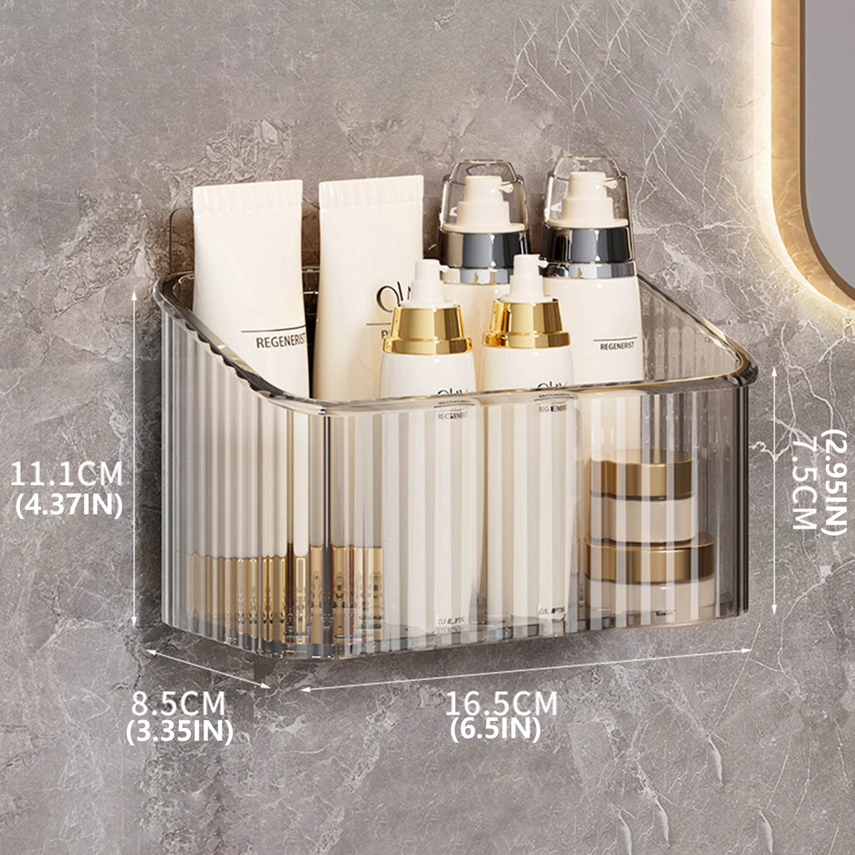 organiseur mural transparent multifonctionnel moderne brosse dents bouteilles cosmétiques serviettes minimaliste adhésif rangement sdb