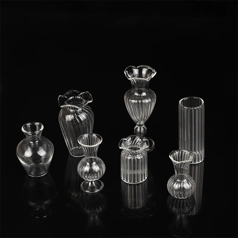 vases verre transparent rayures verticales classique terrarium hydroponique plante d'art artisanat fixations solides