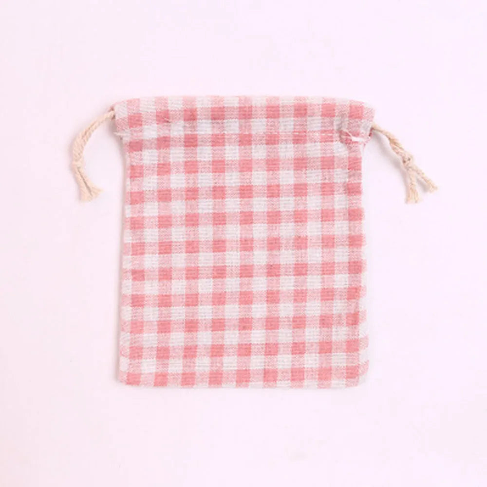 sac rangement coton rose flammes fraises vintage doux portefeuille voyage