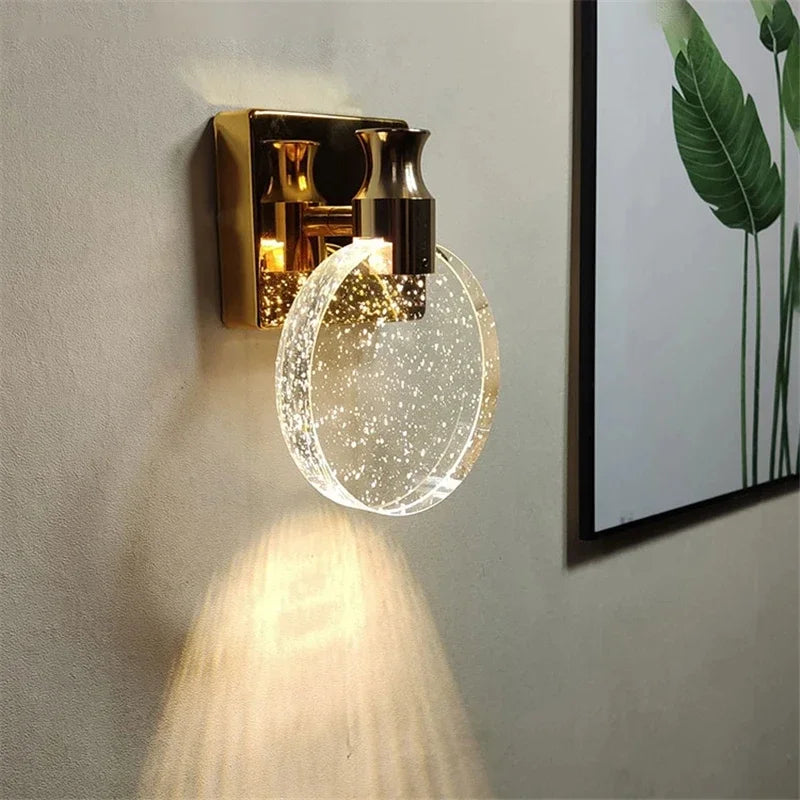 lampe murale moderne chrome doré blanches transparente éclairage chambre cuisine salle manger