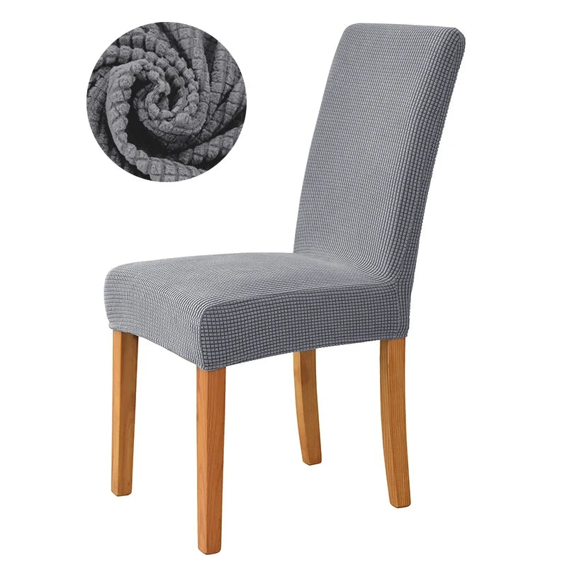 housse chaise jacquard gris rose vert marron moderne adhésif polyester pliage salon mariage banquet