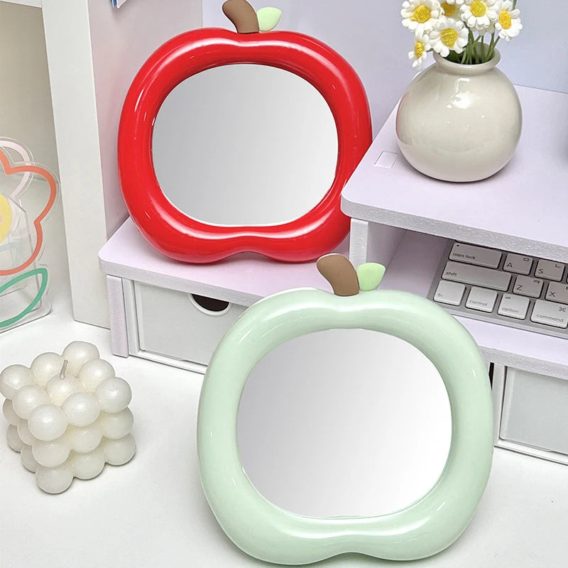 miroir maquillage forme pomme moderne couleur vert rouge décoration chambre