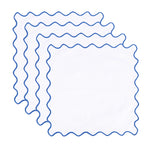 serviettes table classiques fleurs roses jaunes bordure bleue coton rose vert blanc