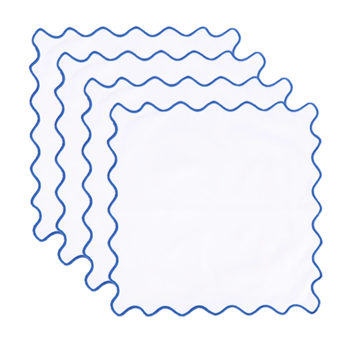 serviettes table classiques fleurs roses jaunes bordure bleue coton rose vert blanc