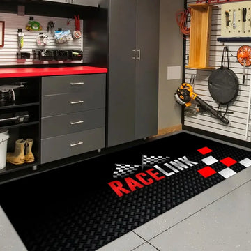 tapis antidérapant polyester feutre moderne noir blanc rouge résistant saleté intérieur extérieur
