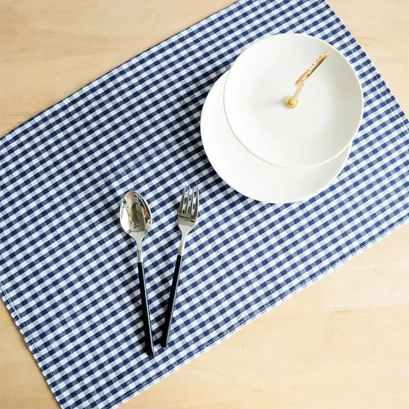 serviettes table rouge bleu blanc carreaux classiques respectueux environnement 30x40cm 40x60cm decoration fete cuisine