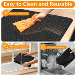 tapis cuisine antidérapants résistants chaleur facile nettoyer moderne noir gris clair