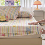draps lit rayés housse élastique coton polyester halloween coeurs boules moderne enfantin double blanc
