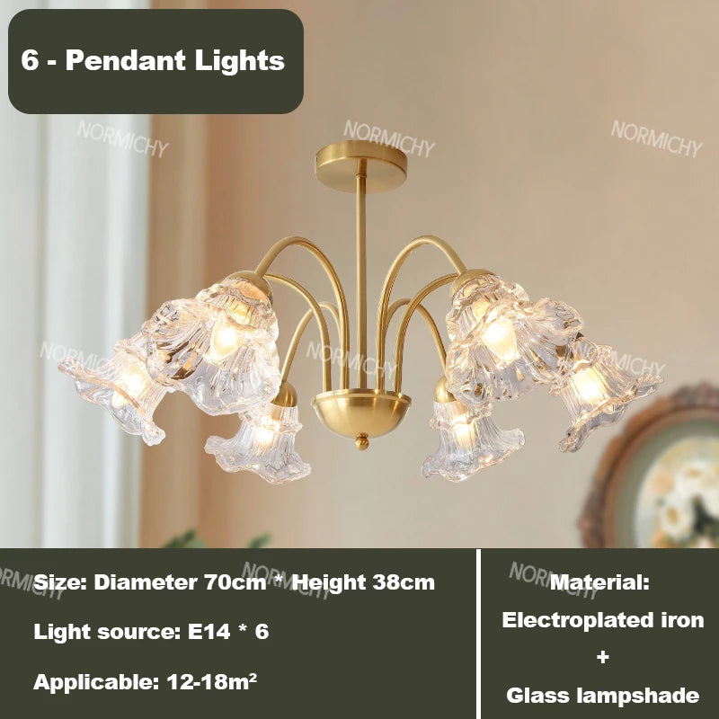 lampe suspendue or transparent moderne ampoules cloche verre élégante chambre restaurant