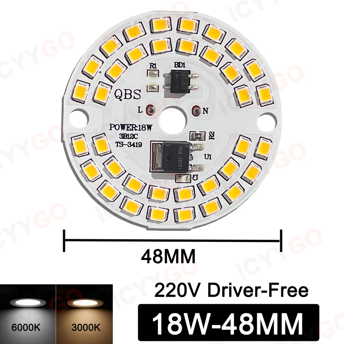 plaque led circulaire diodes smd 2835 3w 5w 7w 9w 12w blanc moderne technologie