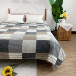 couverture patchwork coton polyester géométrique bohème motifs floraux ethniques 230x250cm
