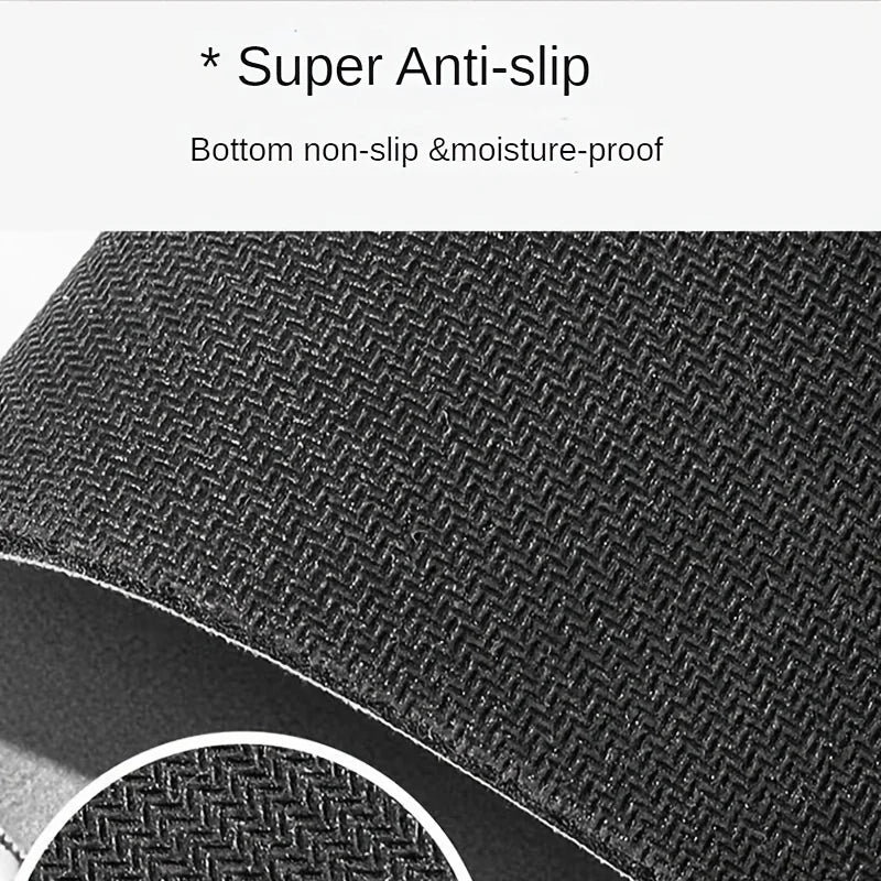 tapis bain gris moderne antidérapant motifs pas texture gaufrée noir sous sol salle bain