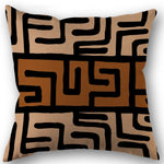 taies d'oreiller géométriques ethnique noir marron beige polyester non toxique respectueux environnement opaques maison