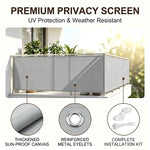 écran confidentialité gris moderne toile imperméable corde pinces uv protection balcon 80x300cm