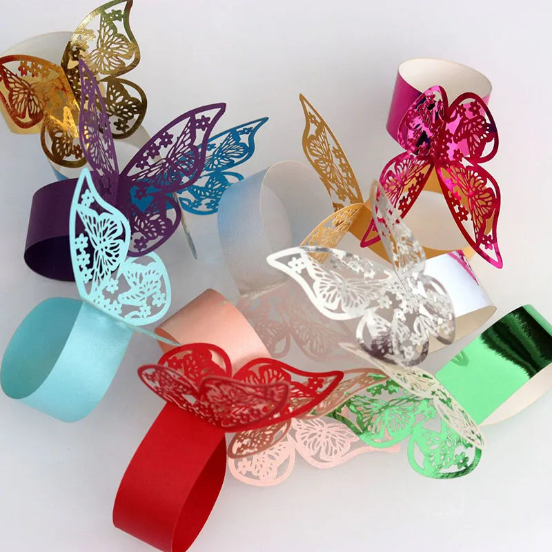 serviettes pliées papillon or multicolores adhésifs décoration table événement festive festive festive festive festive