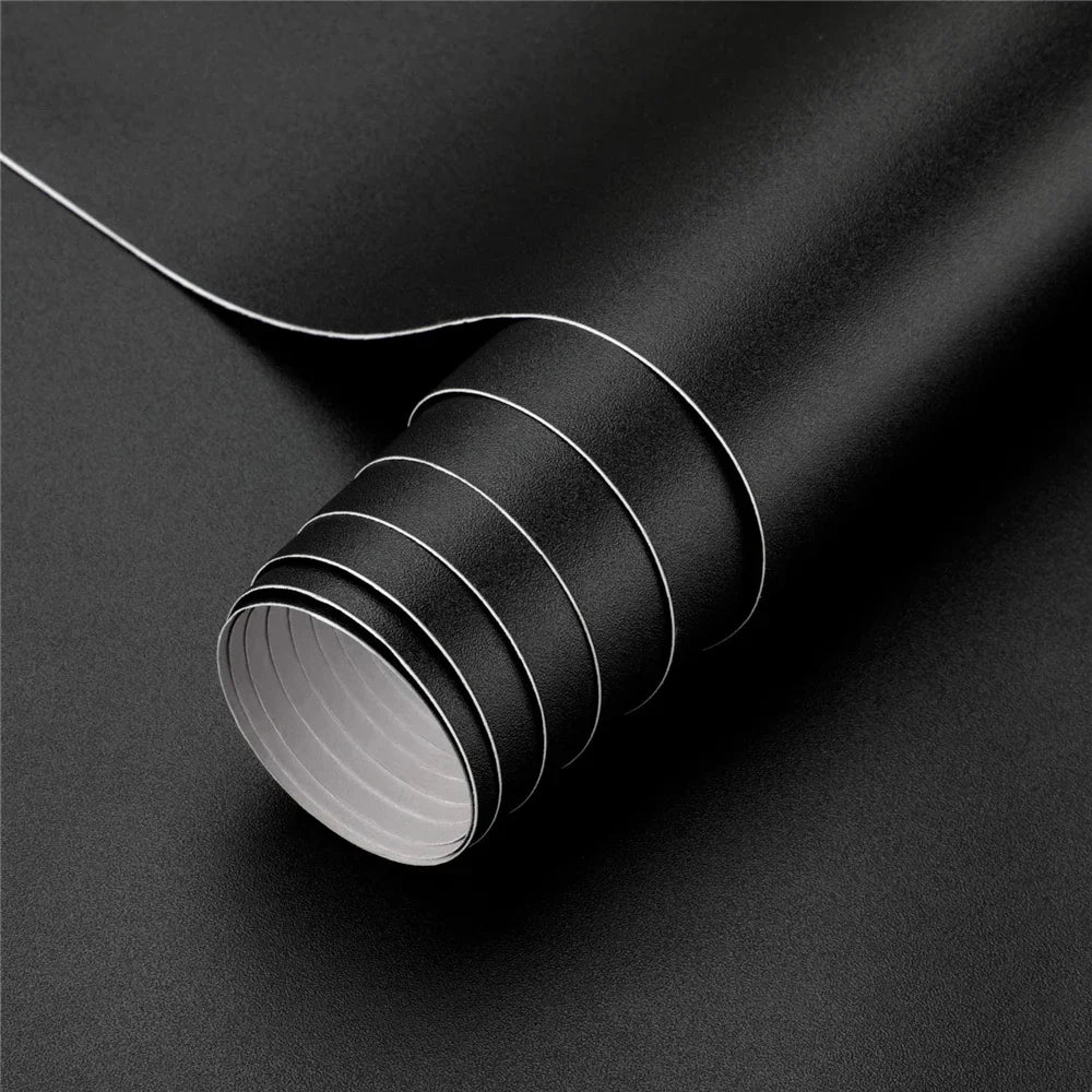 papier peint auto adhésif vinyle noir moderne sans collage nécessaire décoration maison durable mat