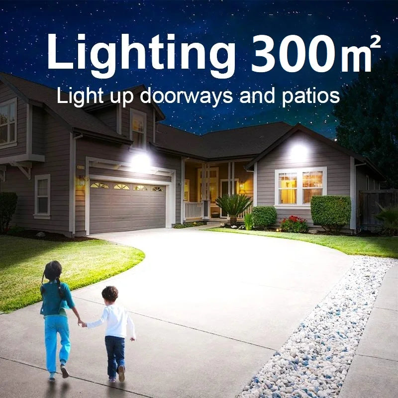 lampe solaire led moderne noire télécommande ip65 300w 500w étanche