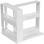 étagère rotative épices blanc moderne niveaux coulissante organisation cuisine blanc mat fixations