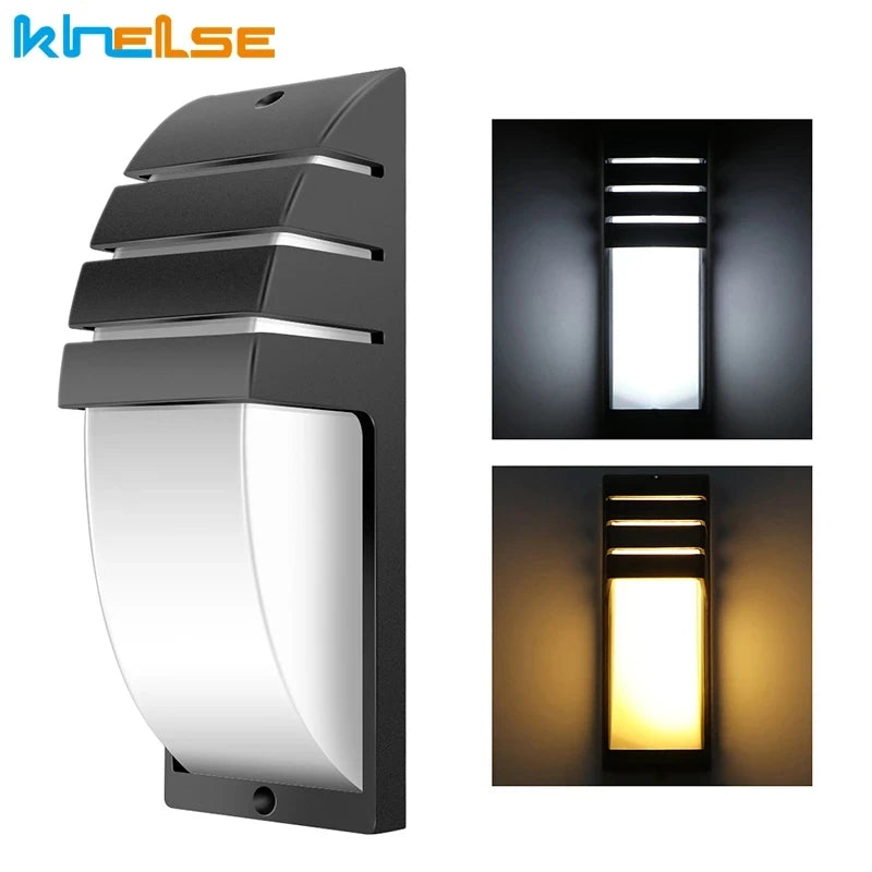 applique murale moderne led noir blanc rayures horizontales ip65 e27 12w 249lm 265v