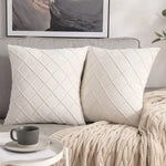 housse coussin velours rouge blanc jaune carreaux moderne 45x45cm insertion glissière