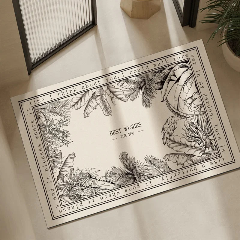 Tapis de porte violet style rétro pour décoration intérieure