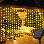 guirlande lumineuse rideau solaire led multicolore decoration exterieur jardin festive moderne
