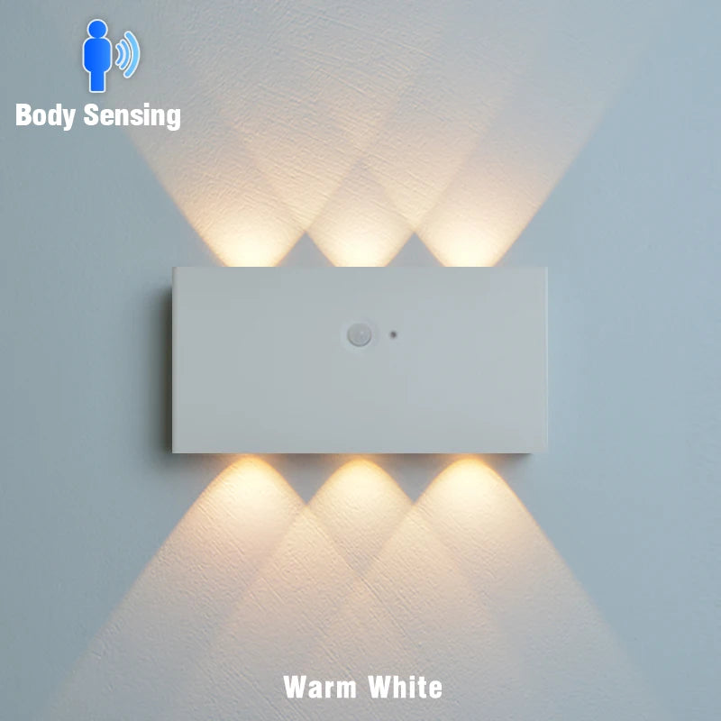 lampe murale led moderne rechargeable noir blanc bois 5000mAh interrupteur tactile chambre cuisine