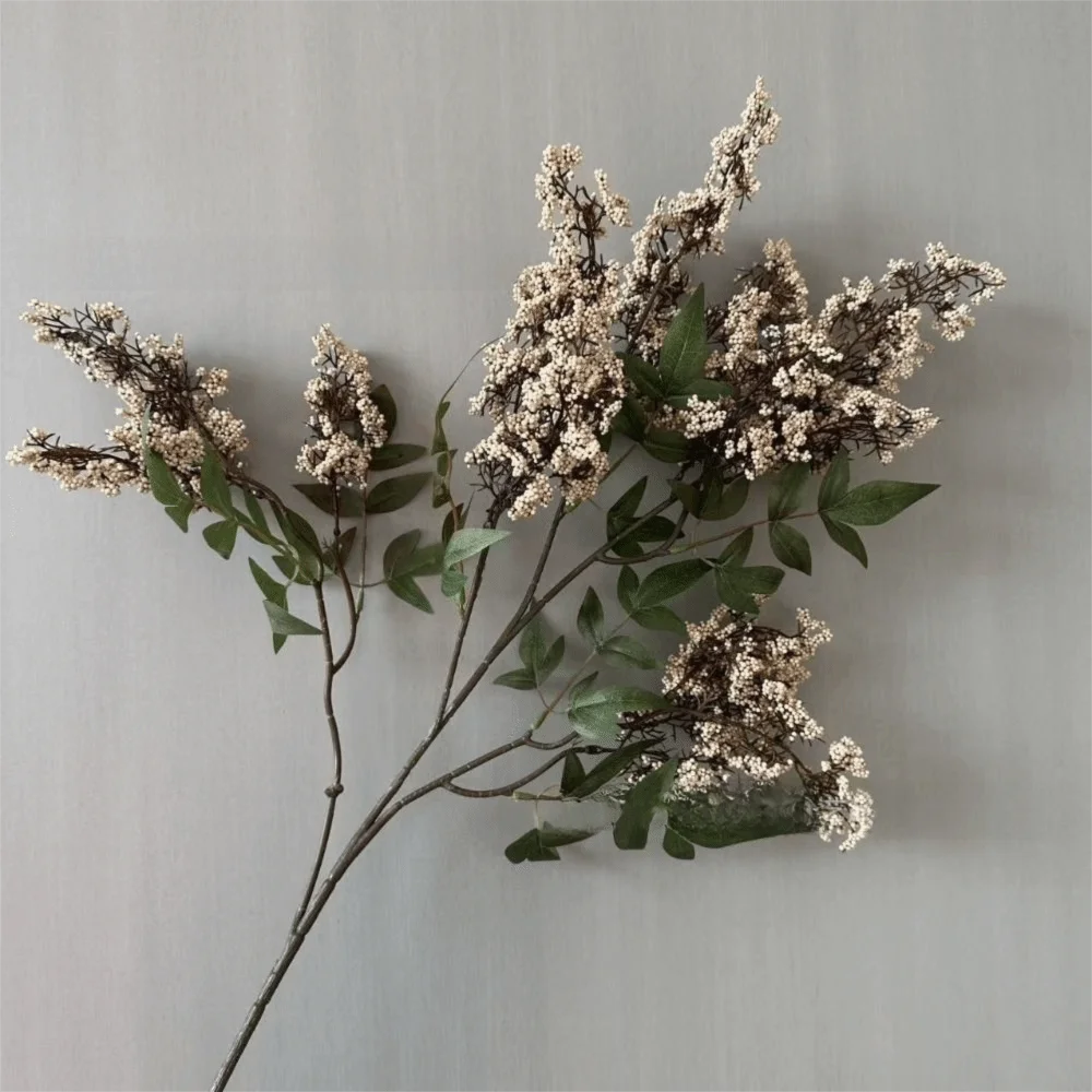 bouquet artificiel rouge foncé vert clair naturel intérieur décoration maison vaseolvablescss