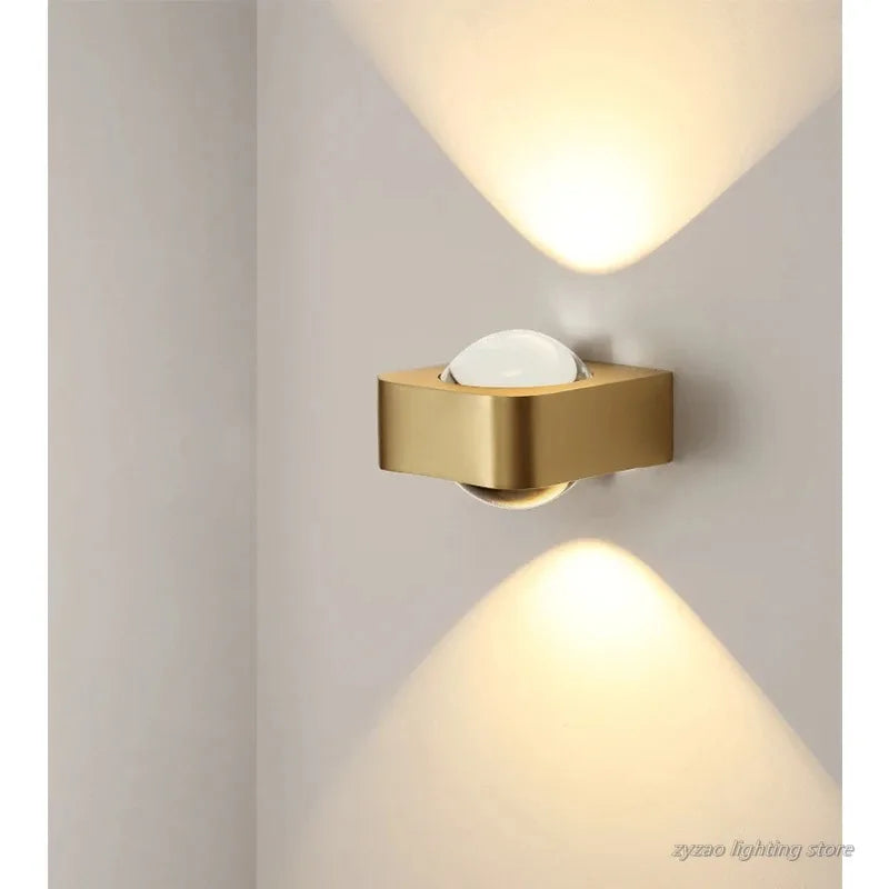 appliques murales modernes deux led noir doré éclairage cuisine chambre minimaliste fixées mur