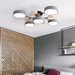 lampe suspension moderne noir bois gris vert circulaire relief scandinave