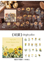 autocollants fleurs séchées multicolores vintage 40 pièces scrapbooking décoration semi transparentes