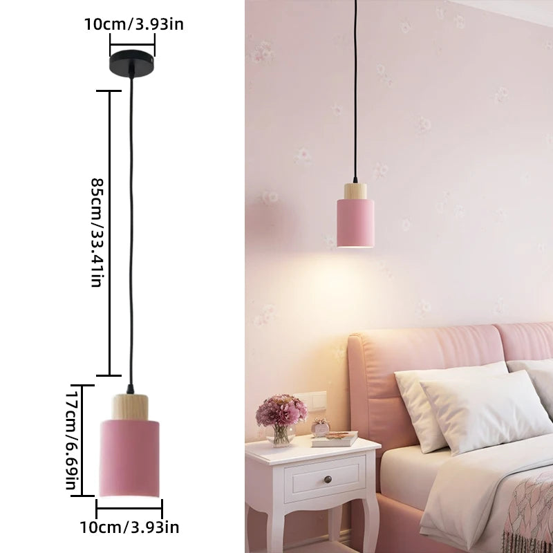 Lampes suspendues modernes minimalistes bois clair blanc noir câble ampoule tension 90 260V flux