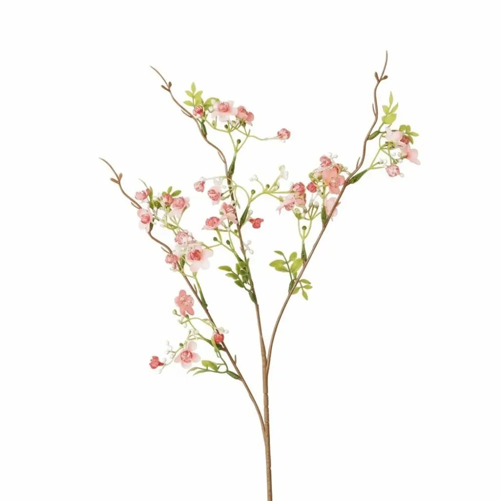 décoration intérieure fleurs artificielles soie rose blanc jaune vert branches feuilles vases transparents printemps