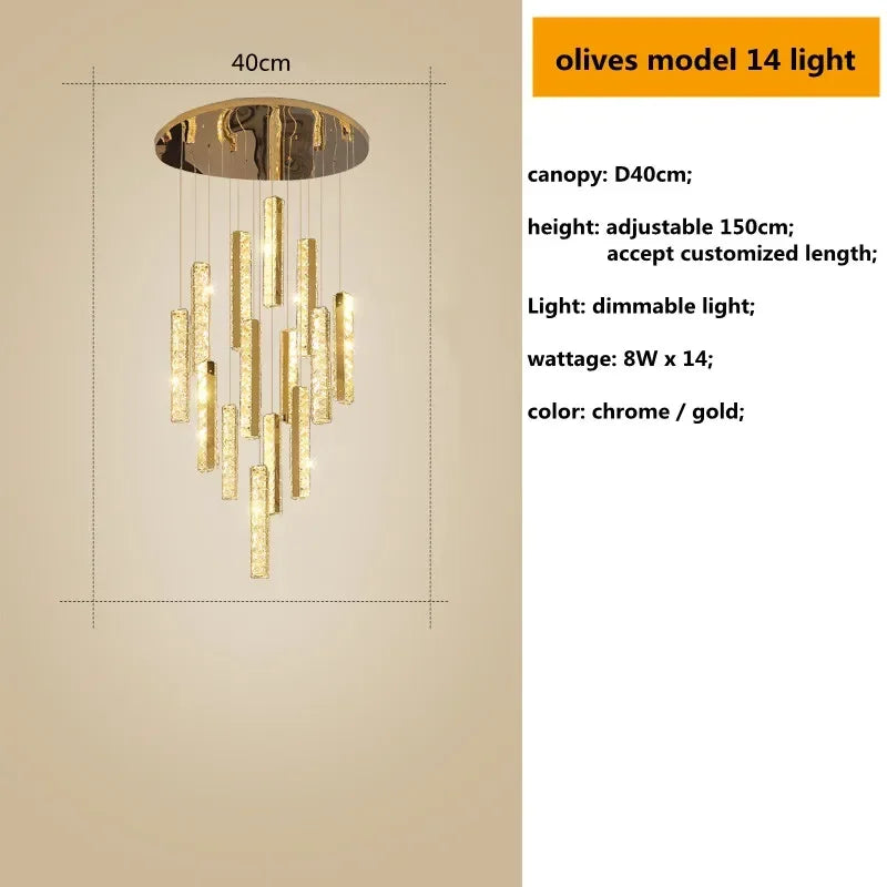 suspension lumineuse contemporaine or argent texture brillante élégante chambre salle bain led