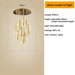 suspension lumineuse contemporaine or argent texture brillante élégante chambre salle bain led