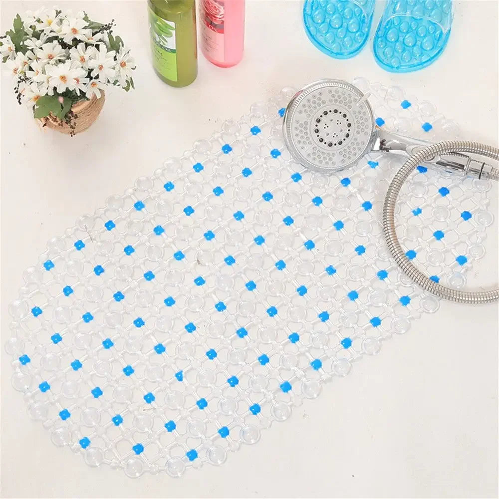 tapis bain moderne transparent motifs relief bleu rose vert violet salle bain antidérapant pvc