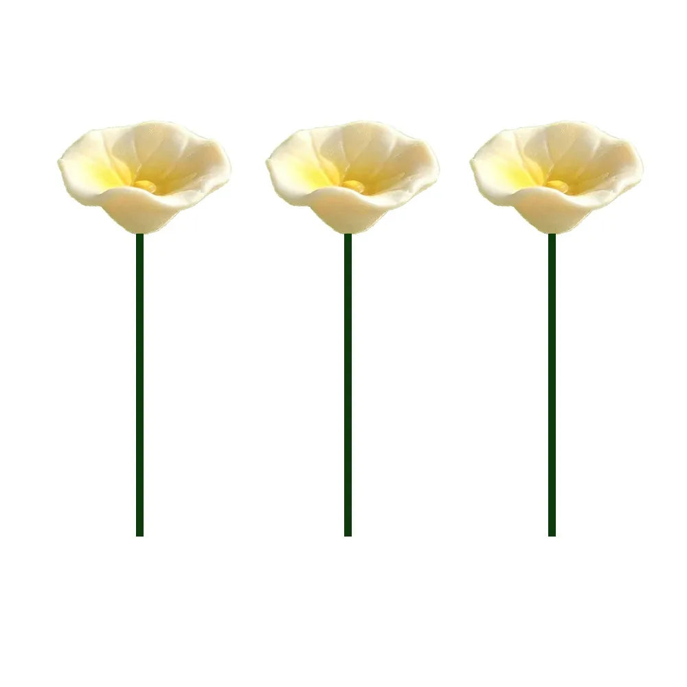 supports papillons artificiels fleurs simples modernes décoratifs tringles rose blanc jaune vert