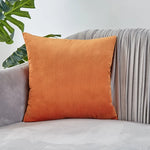 coussin velours moderne 50x50cm bleu vert orange gris sans fixations machine lavable