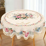 nappe polyester fleur coq campagne facile nettoyage rectangulaire pâques fête pastoral