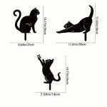 statues extérieures silhouettes chats noirs minimaliste tringle jardin