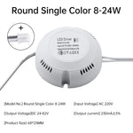 transformateur d'éclairage led driver 220v sortie 24v blanc moderne câbles 68mm opacité rond plat