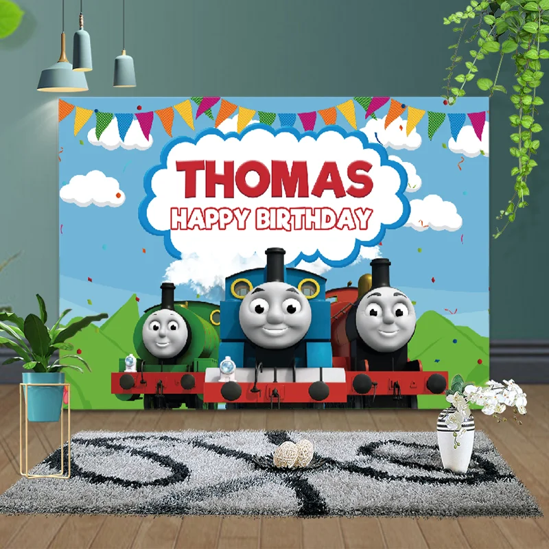 Toile de fond anniversaire Thomas et amis personnalisée