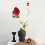 bouquet fleurs artificielles poppies blanc jaune rose decoration maison exterieur 105cm moderne