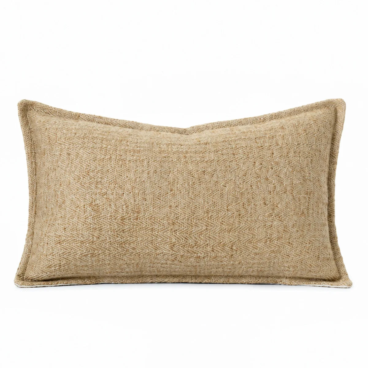 housses coussins tissage rustique franges beige opalescent nordique decor maison vehicule 45x45cm 30x50cm