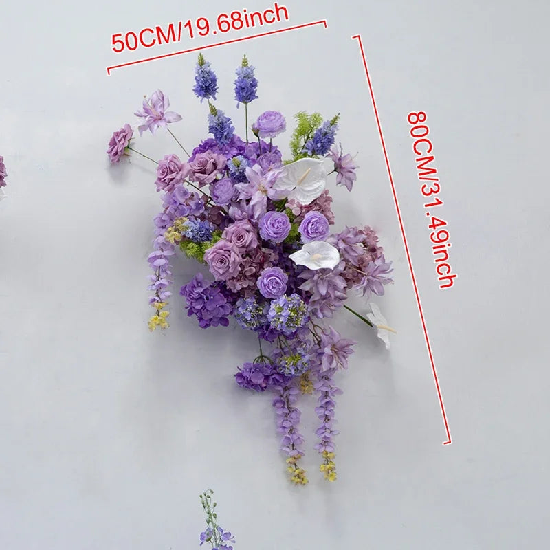bouquet fleurs artificielles violettes blanches modernes décoration intérieure soie élégante mariage anniversaire