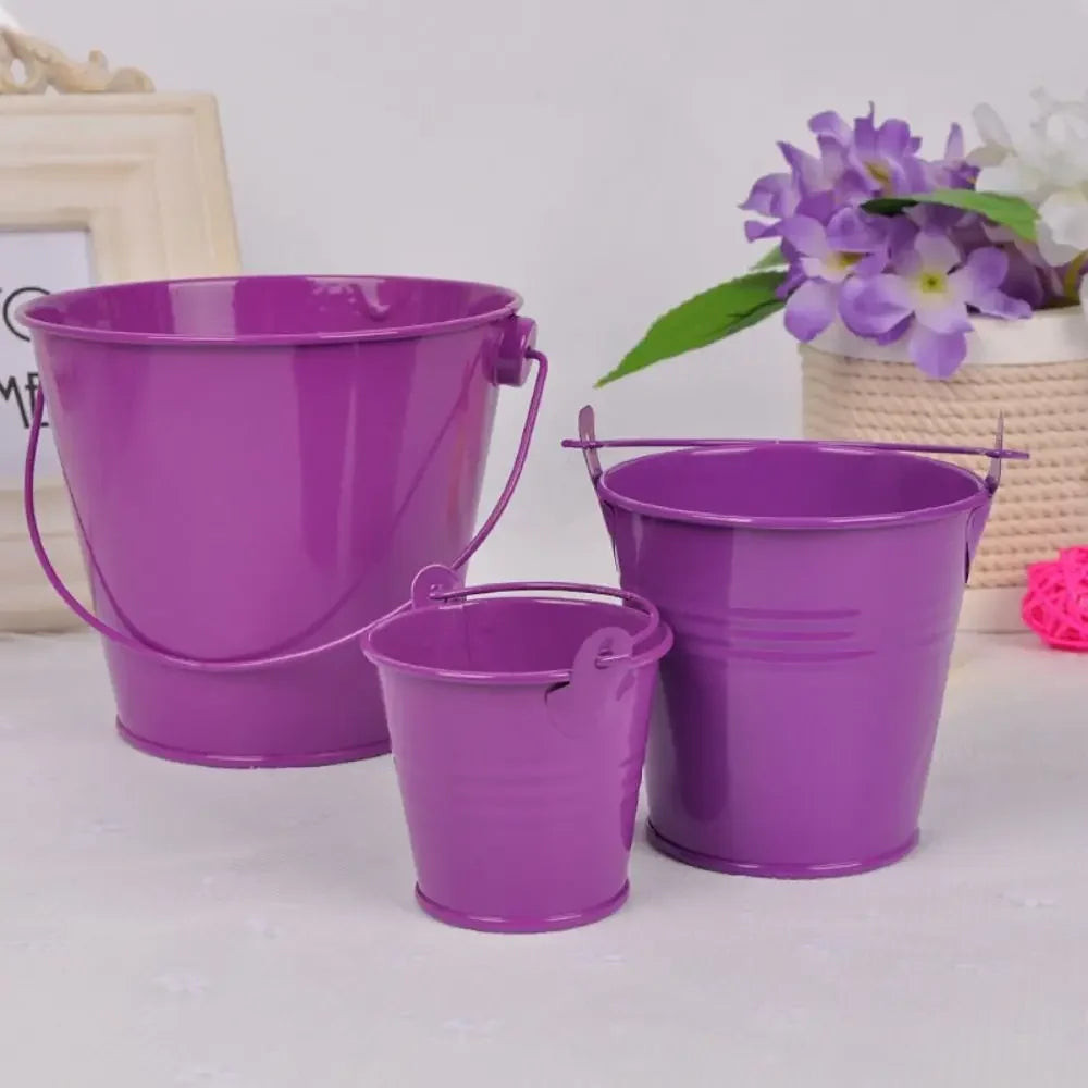 pot fleur métal classique poignée plante intérieure extérieur