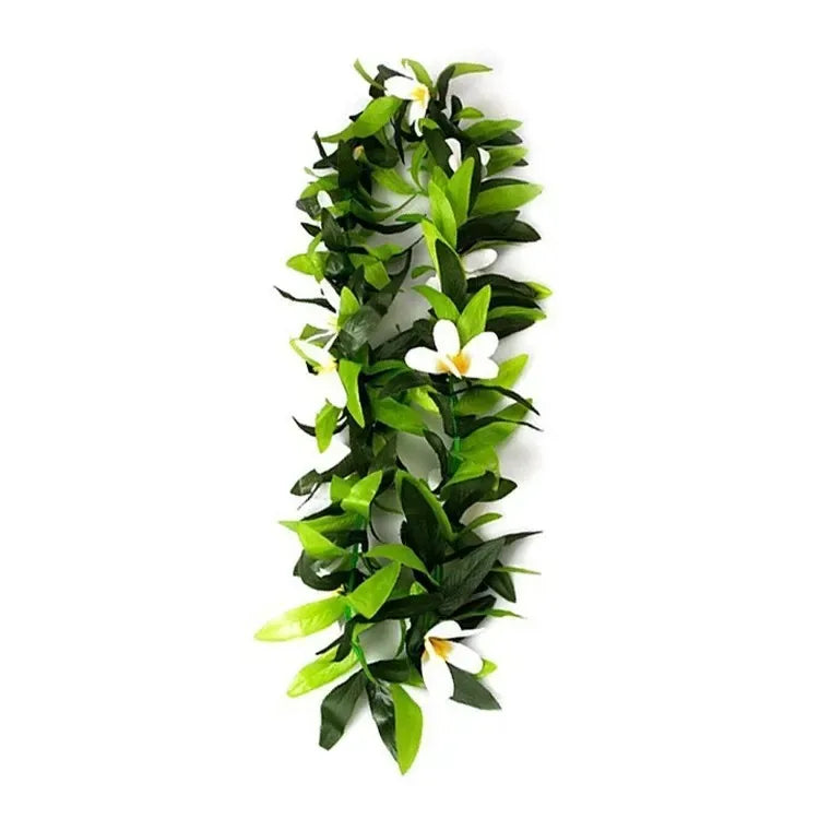 guirlande florale artificielle feuilles vertes fleurs blanches rouges jaunes occasion fête anniversaire noël mariage