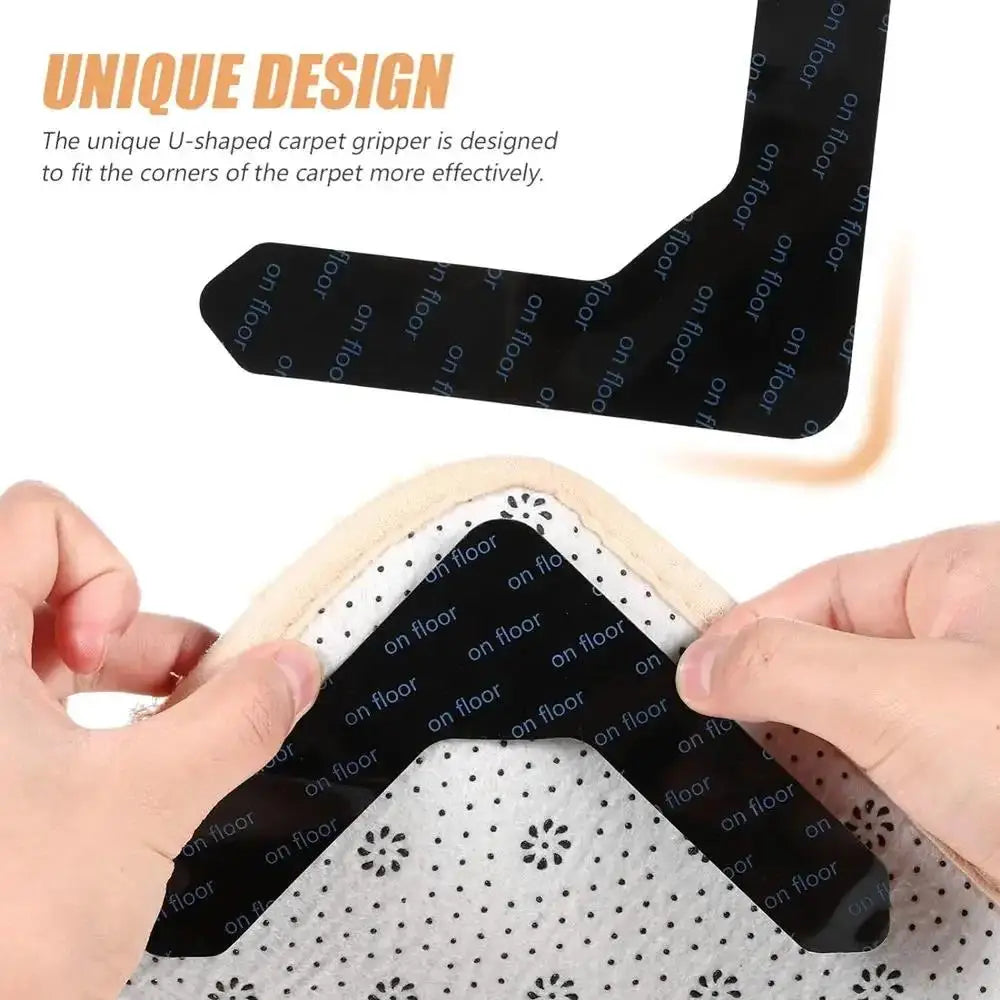 tapis antidérapants réutilisables adhésifs imprimés bleus sol intérieur adultes noir